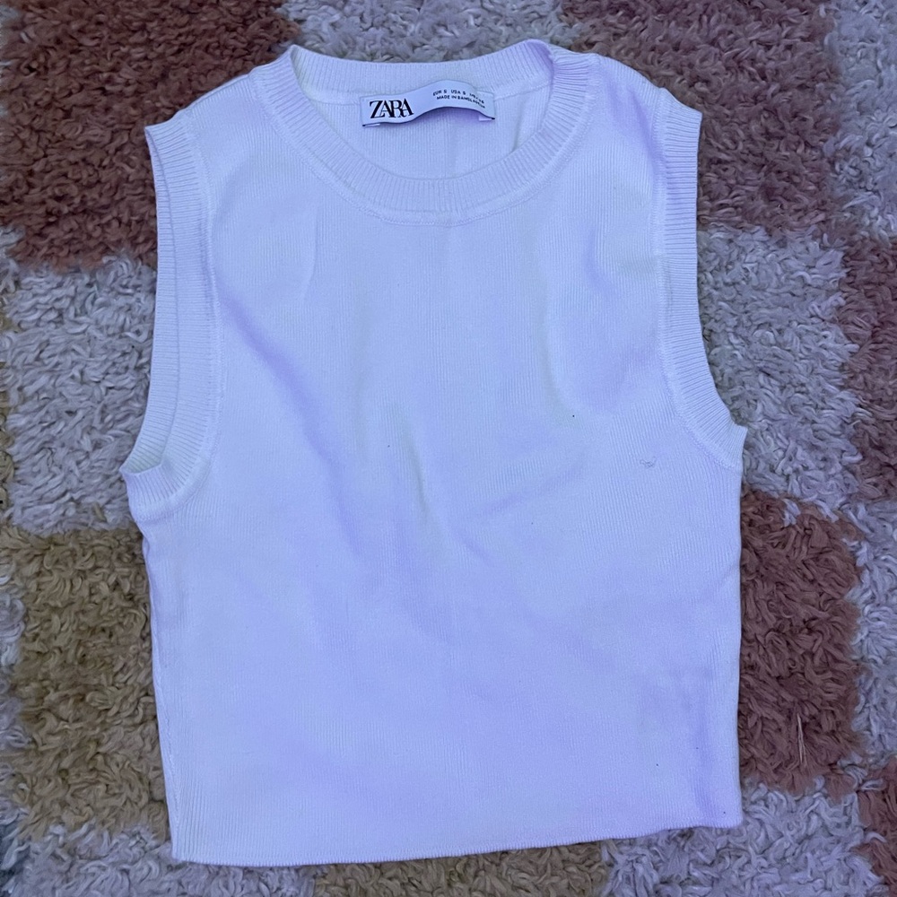 Zara Classic White Muscle Tee